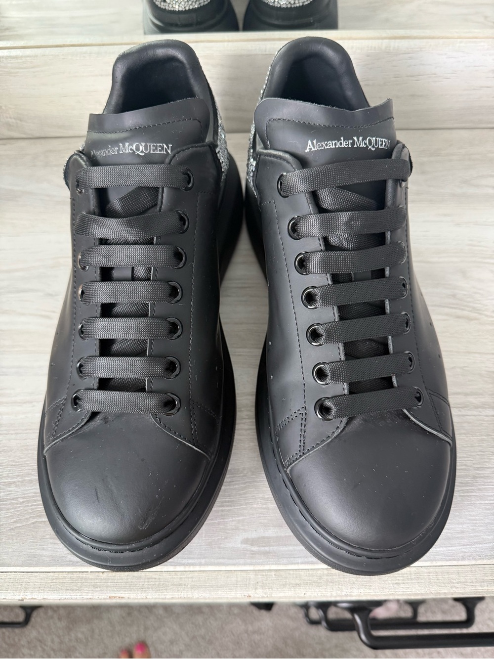 Alexander McQueen Black Low-Top Leather Sneakers